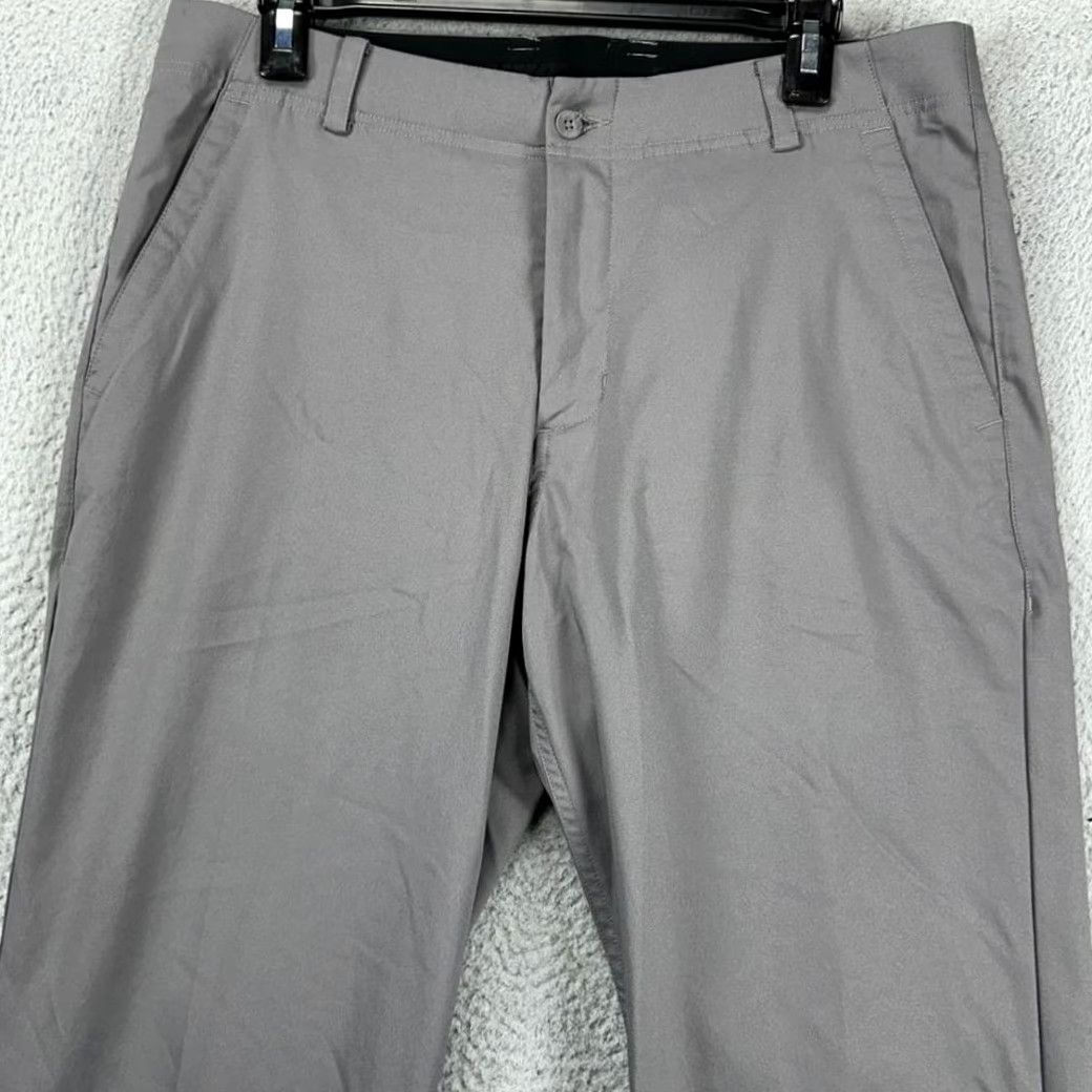 Nike Nike Dri-Fit Golf Chino Pants Mens 32X32 Gray Flat Front Straight Leg Pocket Size US 32 / EU 48 - 2 Thumbnail