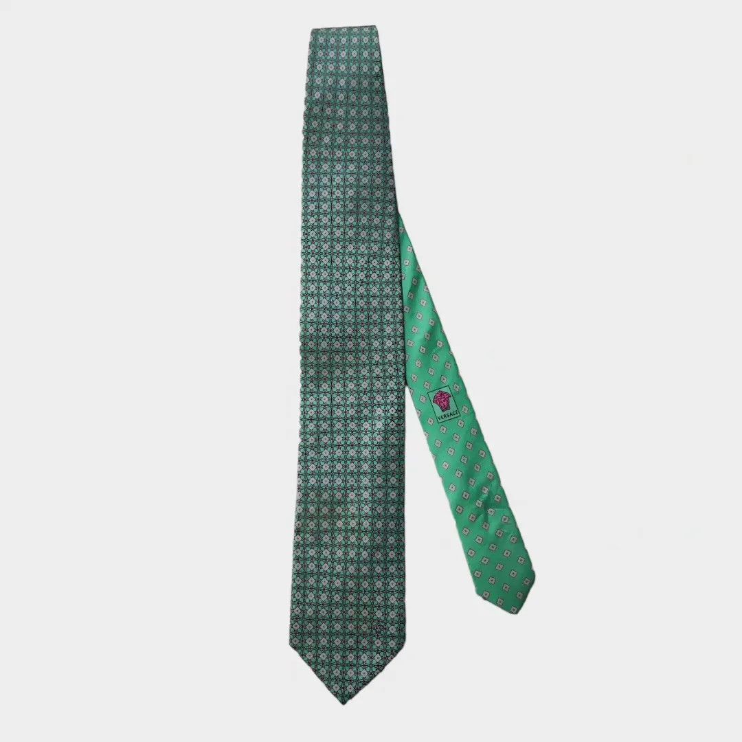 Versace Versace Italian silk tie geometric design - FASHIONELLA Size ONE SIZE - 2 Thumbnail