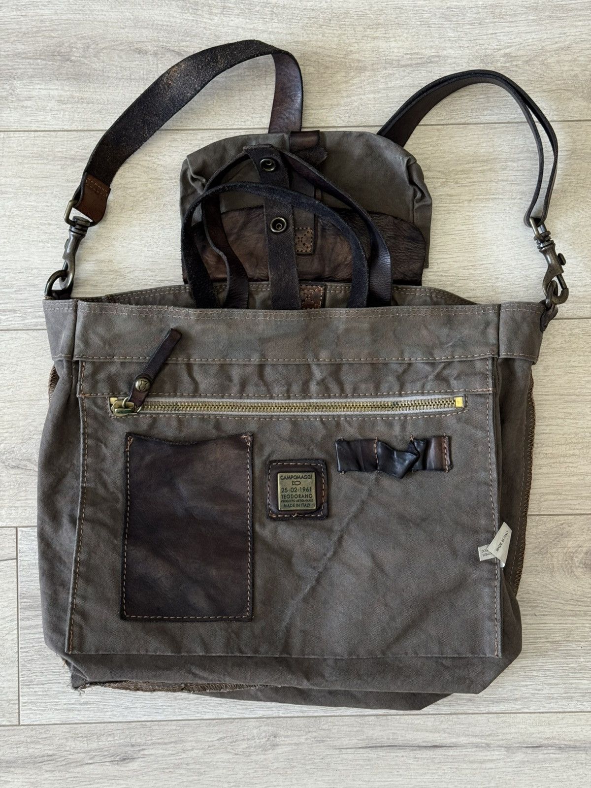 Other Vintage Campomaggi Crossbody ShoulderTote Bag Canvas Leather Size ONE SIZE - 14 Thumbnail