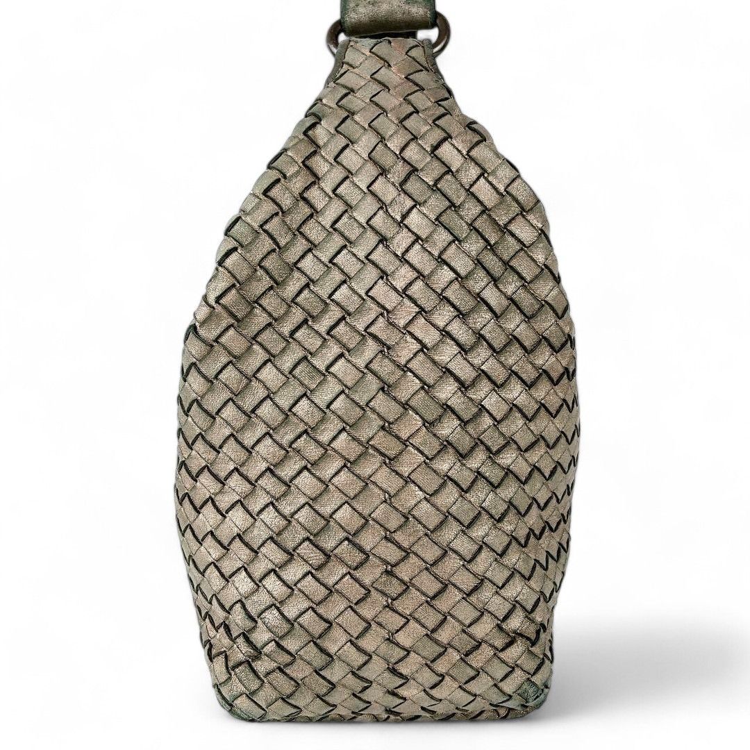 Bottega Veneta Bottega Veneta - Intrecciato Champagne Gold Hobo Handbag Size ONE SIZE - 3 Thumbnail