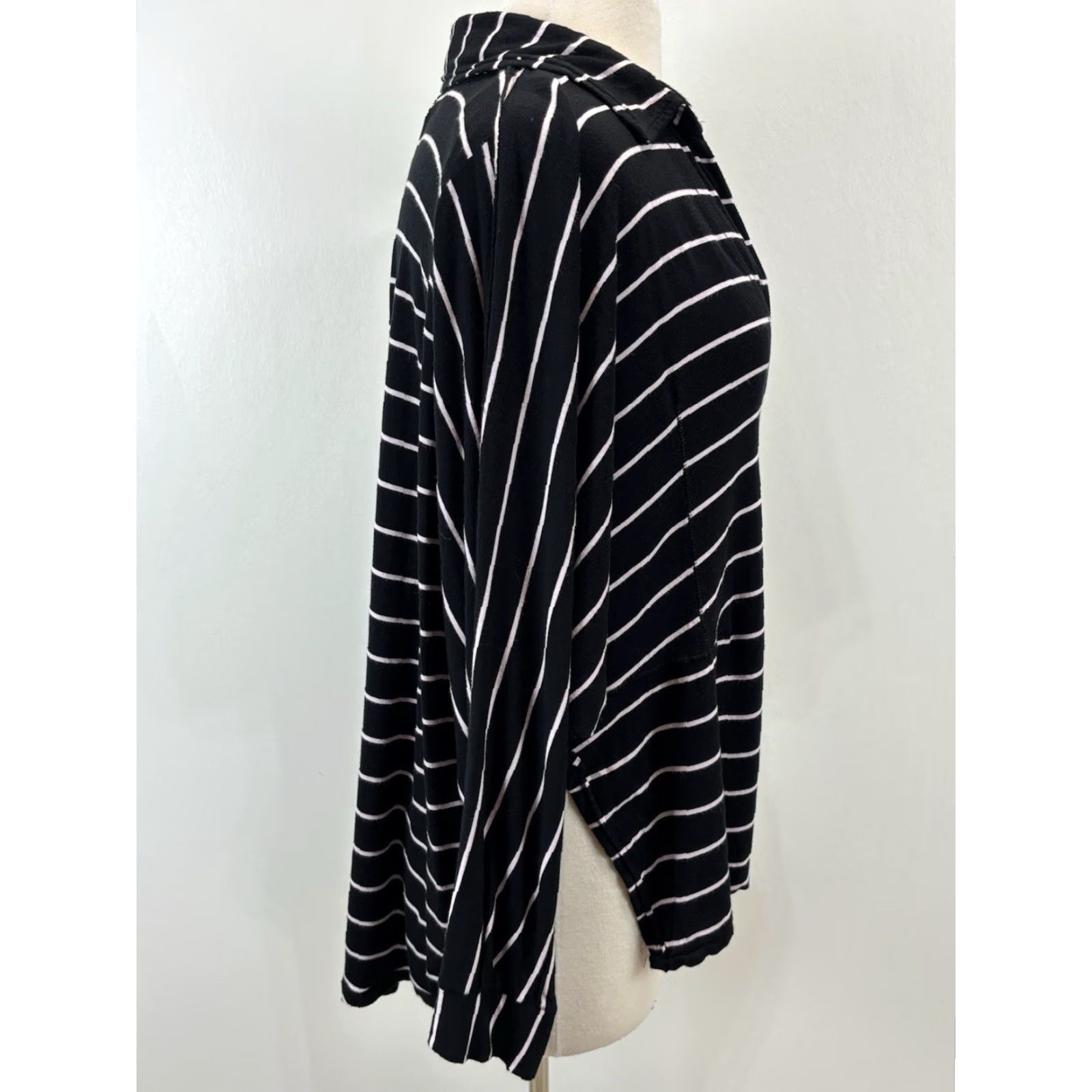 Free People Free People Shirt Women M Black Striped Tunic Oversized Casual Womens Size M / US 6-8 / IT 42-44 - 3 Thumbnail