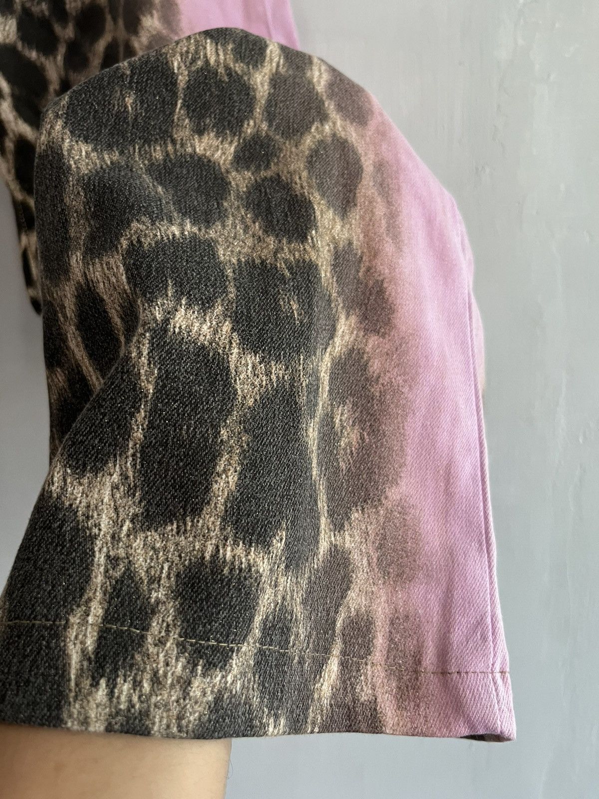 Roberto Cavalli Just Cavalli Leopard Print & Pink Bootcut Pants