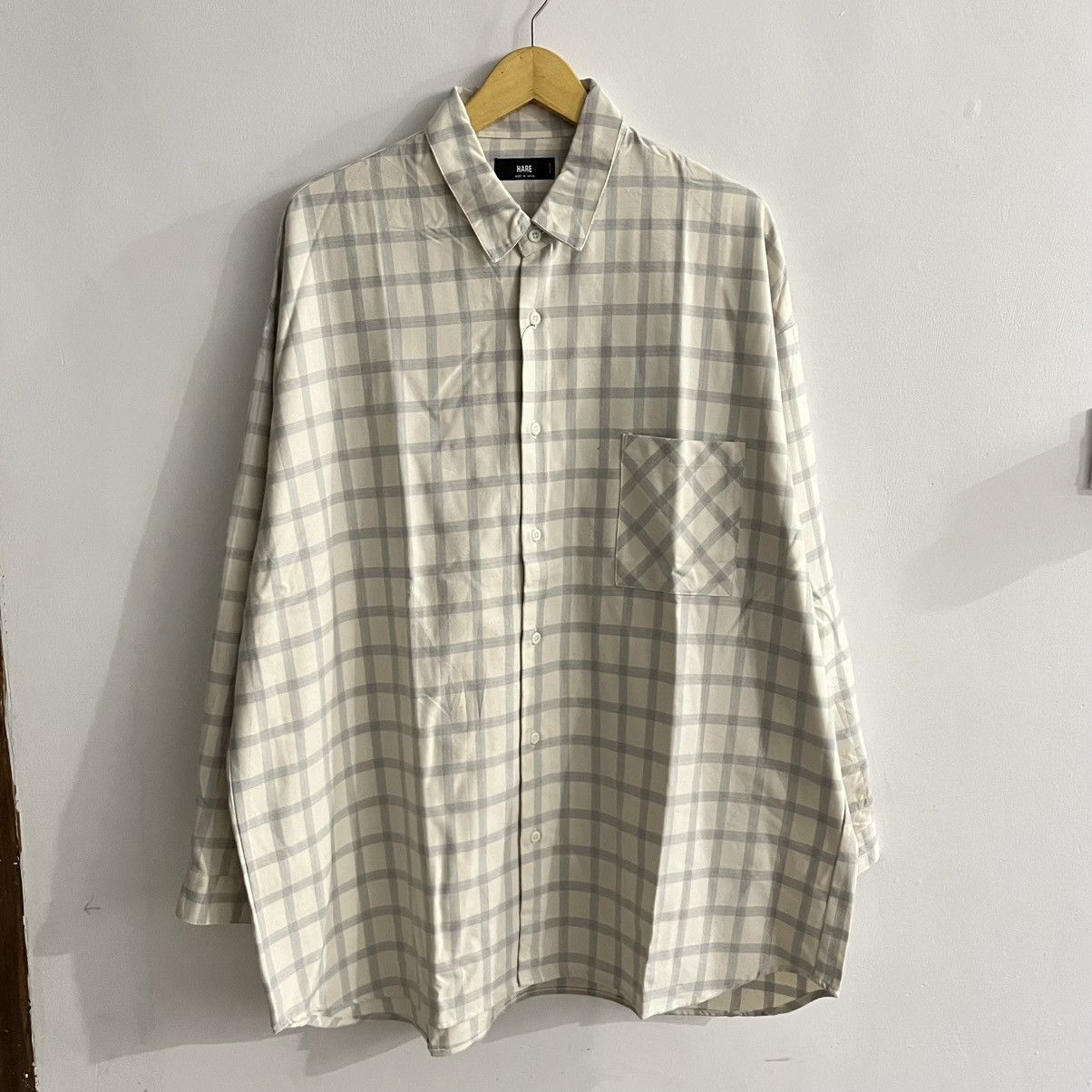 Japanese Brand Hare - Plaid Oversized Longsleeve Shirt Size US M / EU 48-50 / 2 - 1 Thumbnail