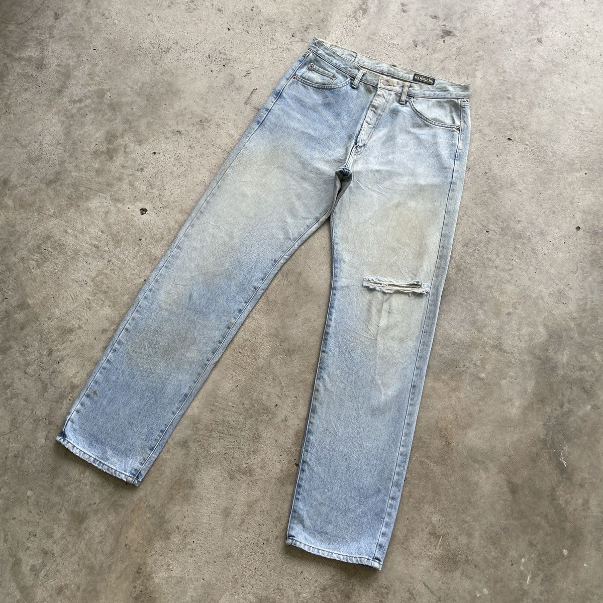 Japanese Brand Vintage Bobson Japan Jeans Faded Distressed Denim Pants W33 Size US 33 - 2 Thumbnail