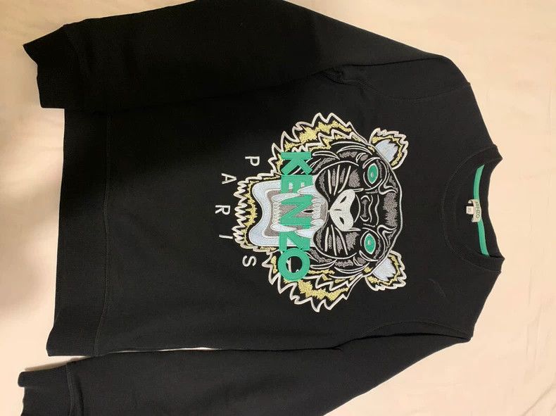 Kenzo KENZO Tiger Print Black Sweatshirt - dmc Size US S / EU 44-46 / 1 - 1 Thumbnail