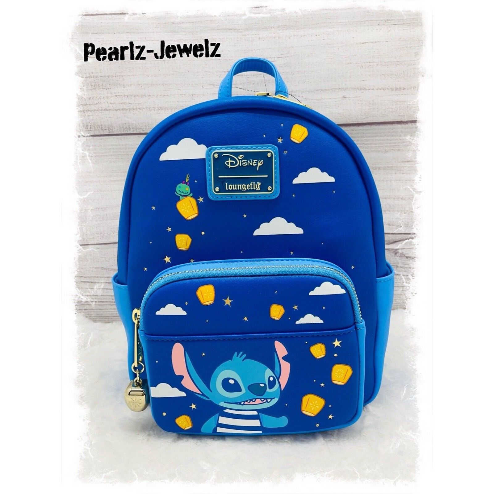 image of Loungefly Disney Lilo & Stitch Lanterns Mini Backpack in Blue, Women's
