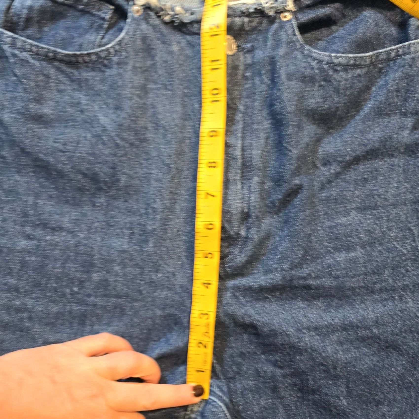 Vintage We Wore What Jeans Womens 27 Long Blue Raw Hem Straight Leg Capsule Casual Denim Jeans Women Regular 32in Inseam Capusle No Fade Dark Wash - Size 27" / US 4 / IT 40 - 6 Thumbnail
