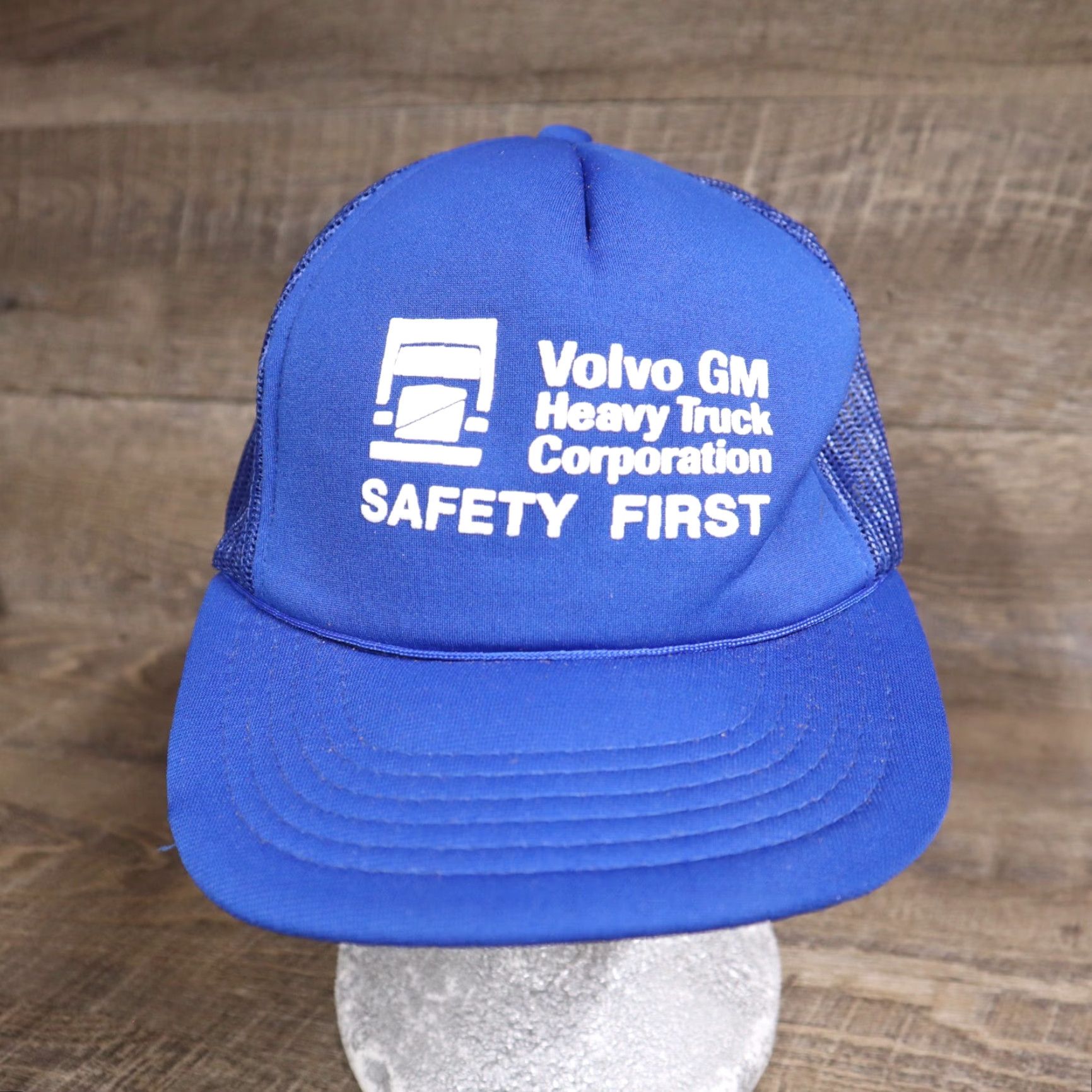 Vintage Vintage Volvo GM Safety First Heavy Hat Cap Blue Adjustable Cap Size ONE SIZE - 2 Thumbnail