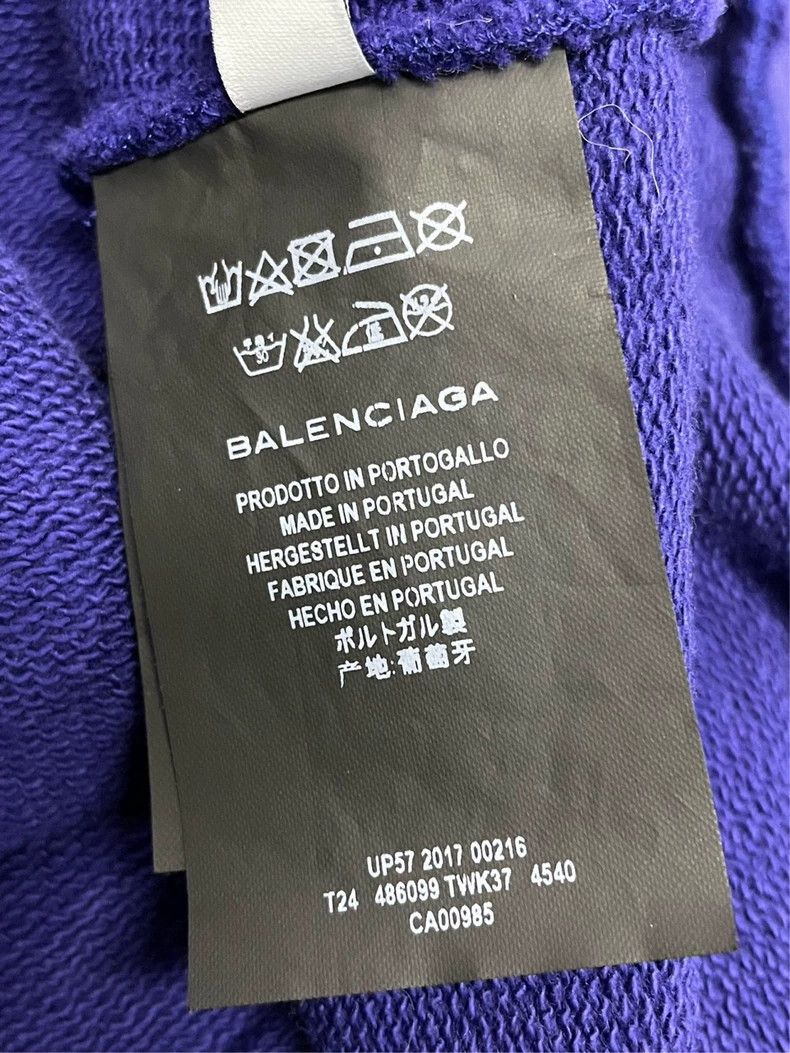 Balenciaga Balenciaga Purple and Blue Small Logo Hoodie Size US S / EU 44-46 / 1 - 5 Thumbnail
