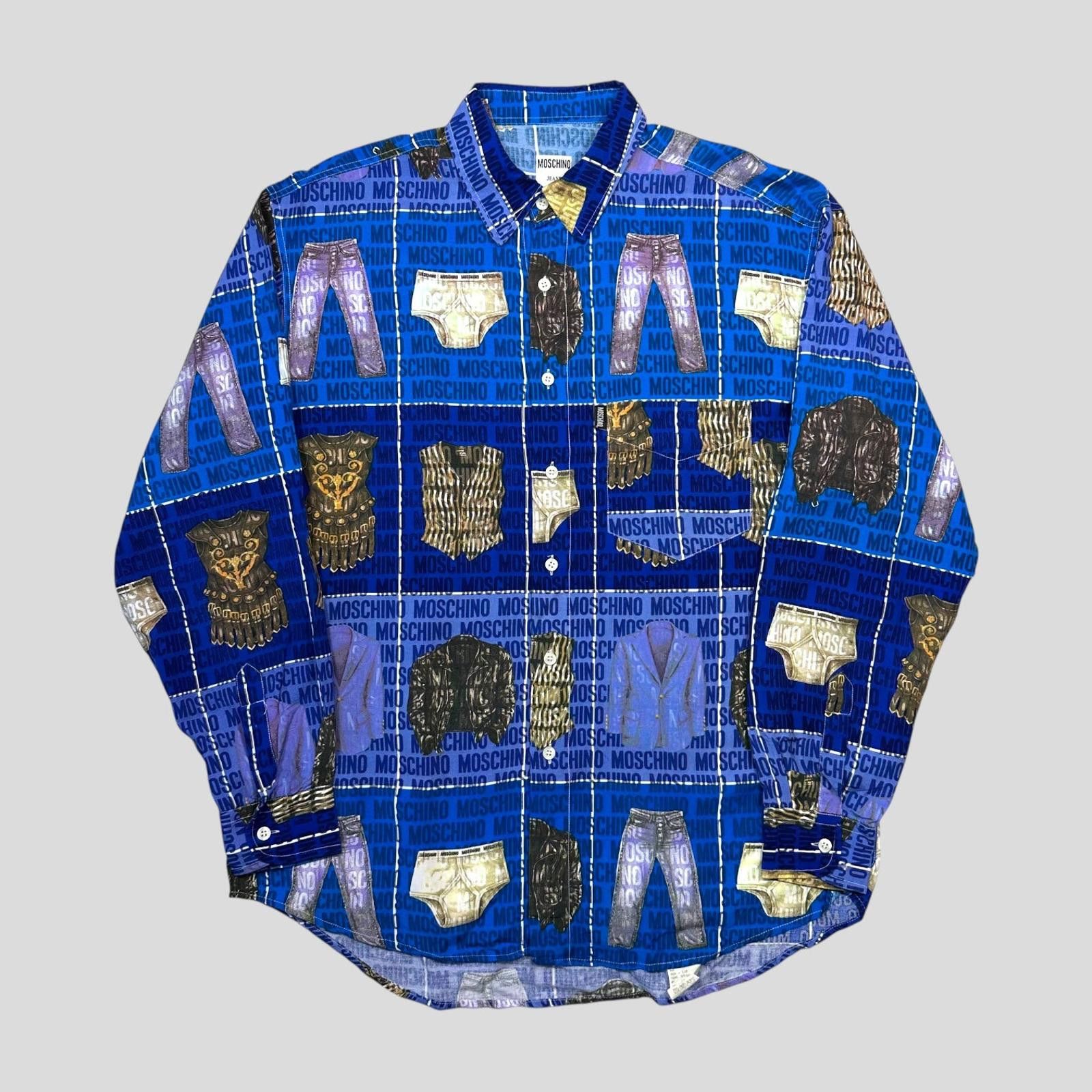 Moschino Moschino Jeans 1996 Clothes Print Shirt - L Size US L / EU 52-54 / 3 - 1 Thumbnail
