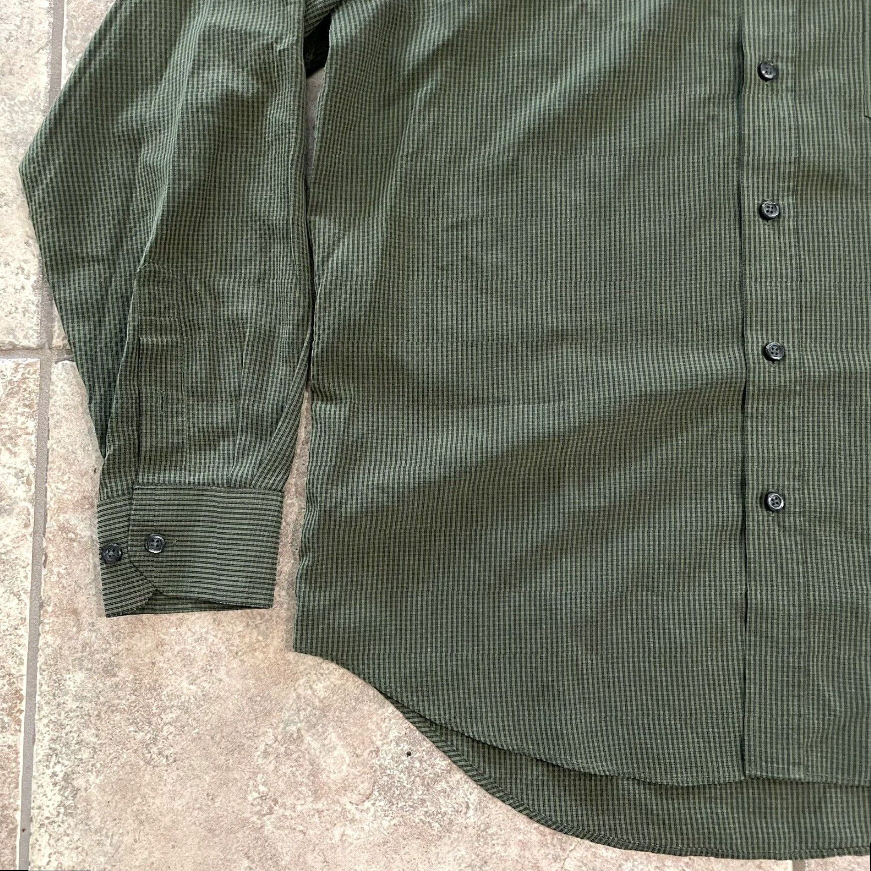 BUGATCHI Bugatchi Uomo Mens Long Sleeve Green Plaid Button Down Shirt Adult Large Size US L / EU 52-54 / 3 - 3 Thumbnail