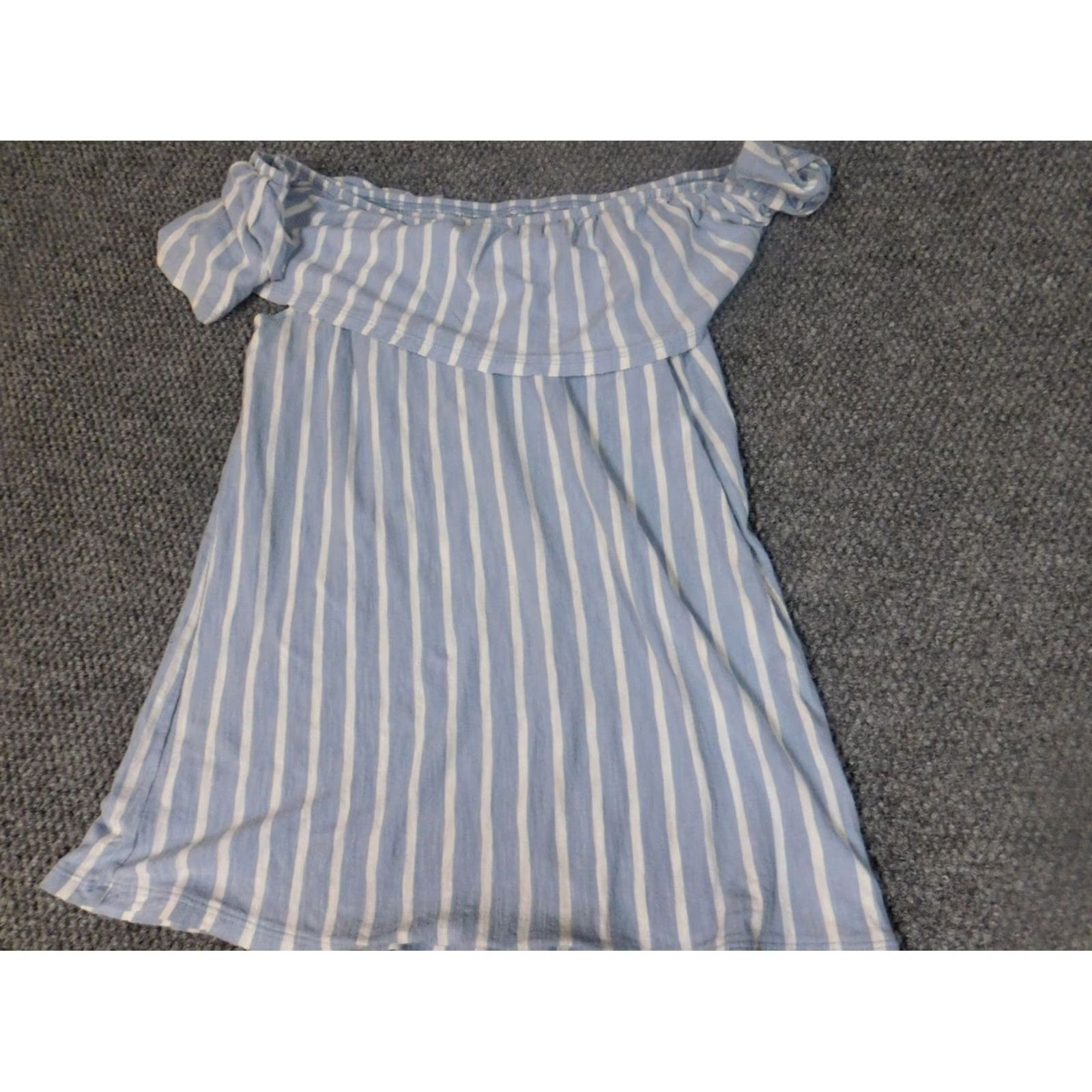 Old Navy Old Navy Womens Blouse L Blue Striped Crew Neck Pullover Dolman Sleeve Cotton Casual Regular Stretch Size L / US 10 / IT 46 - 2 Thumbnail