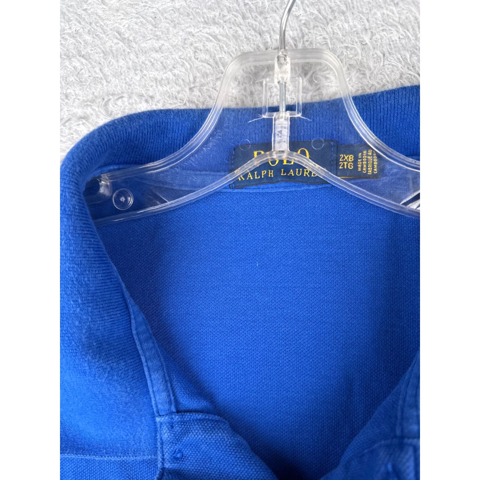 Ralph Lauren VINTAGE Polo Ralph Lauren Shirt Adult 2XL Blue 100% Cotton Short Sleeve Polo Mens 2XL Size US XXL / EU 58 / 5 - 7 Thumbnail