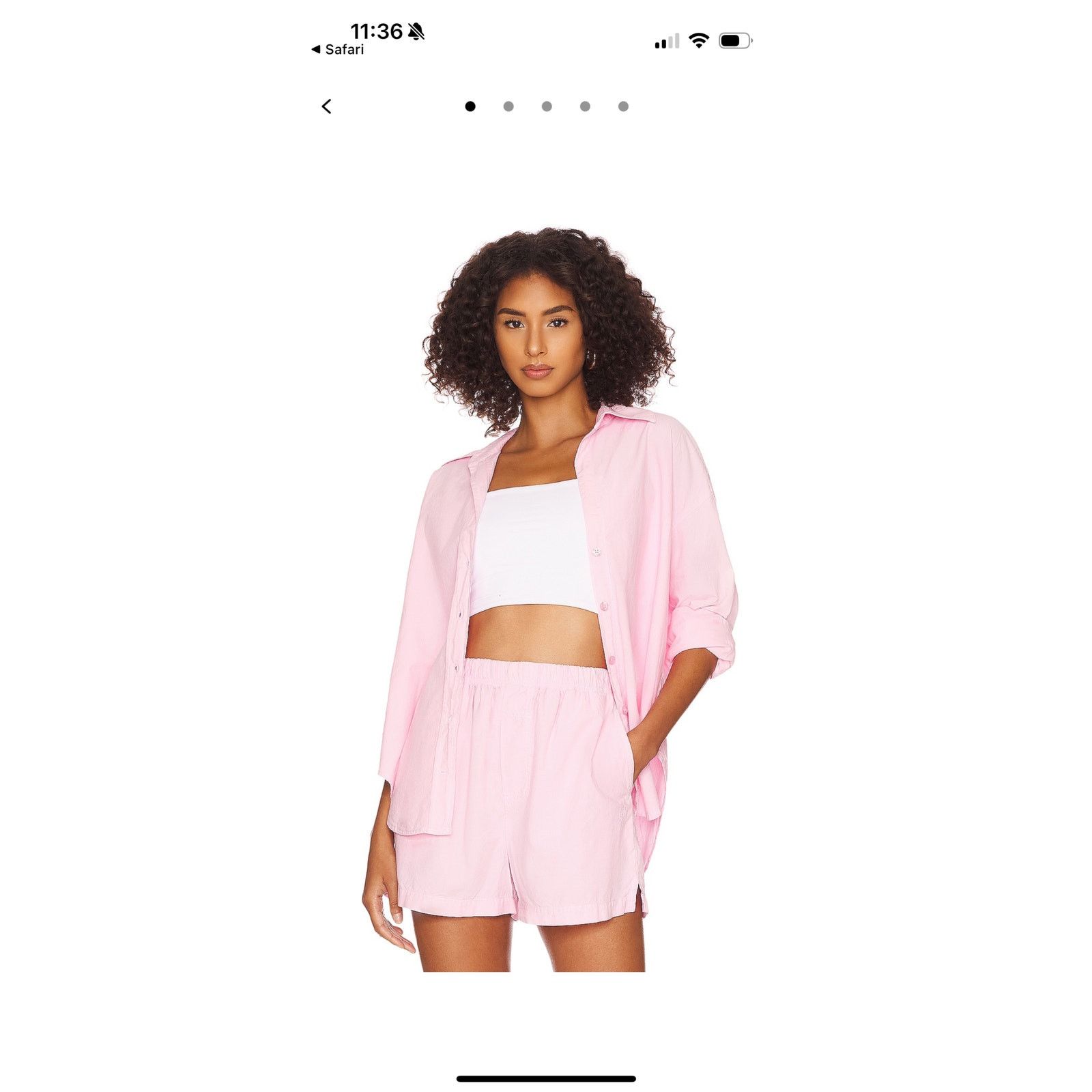 MONROW New Women’s Monrow Cotton Poplin Shorts - Small - Pink $120 Size 27" / US 4 / IT 40 - 2 Thumbnail