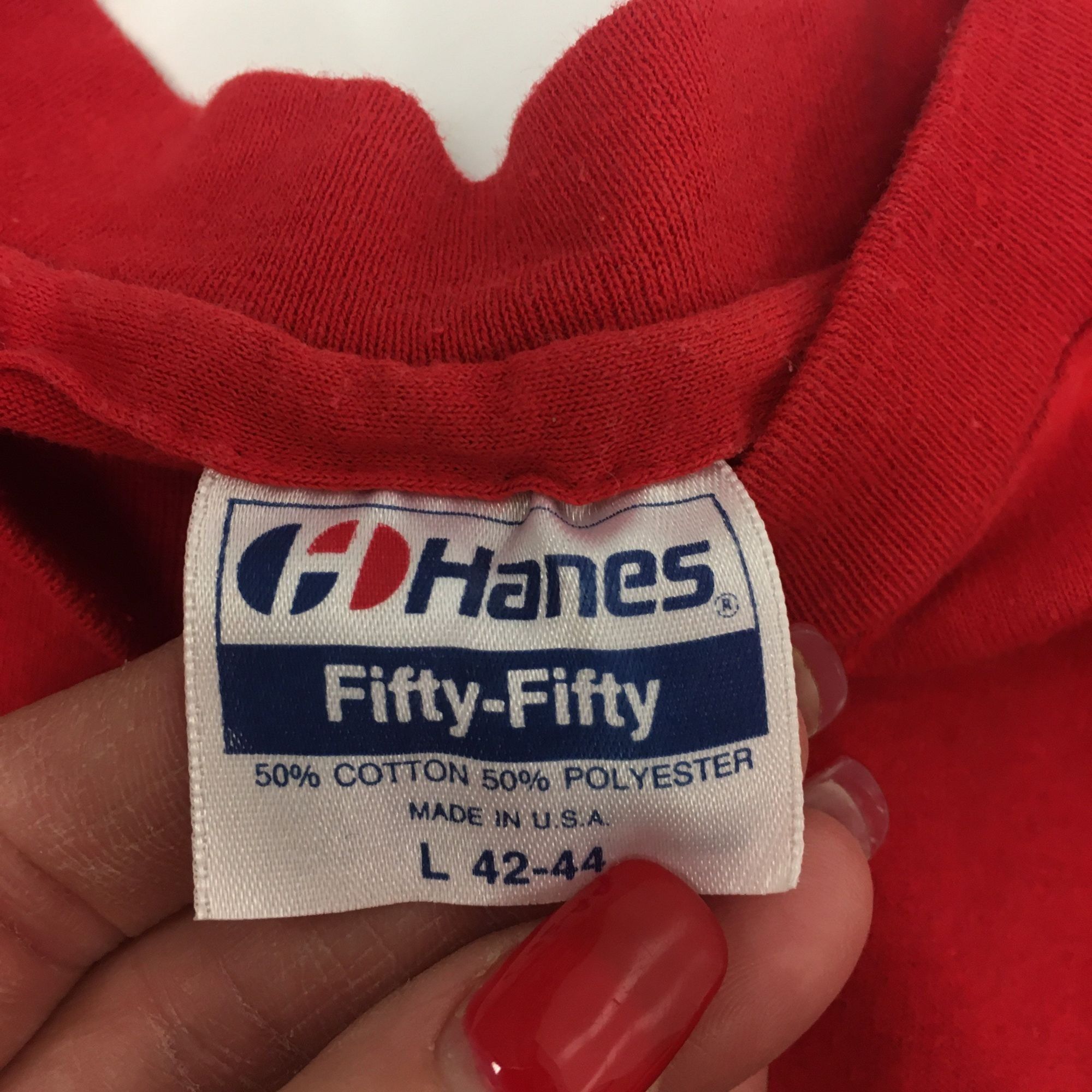 Hanes Vintage 80's Hanes Men Red New Orleans JAZZ 1986 Graphic Blu Size US L / EU 52-54 / 3 - 4 Thumbnail