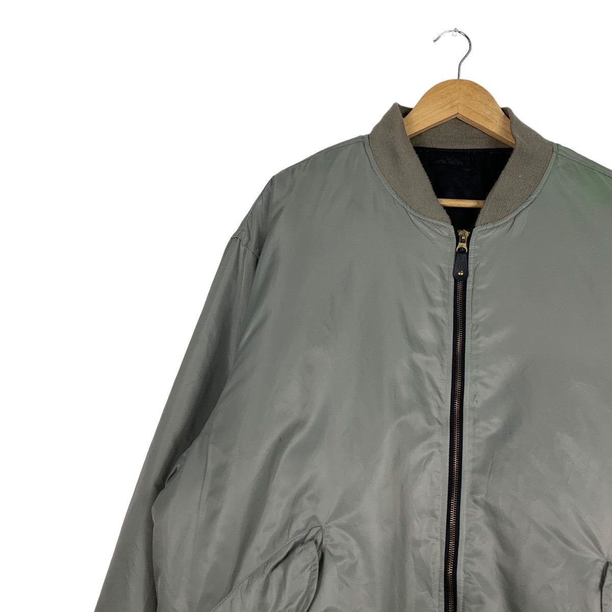 Japanese Brand Vintage Silver Grey Bomber Jacket Big Size #1108-C50 Size US XXL / EU 58 / 5 - 6 Thumbnail