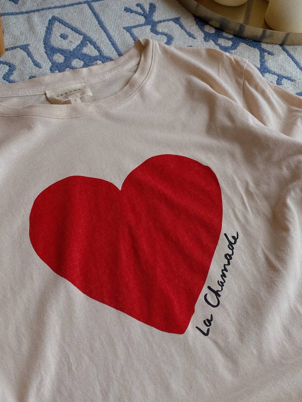Sezane Sezane T-Shirt Peach Heart La Chemade Size L / US 10 / IT 46 - 3 Thumbnail