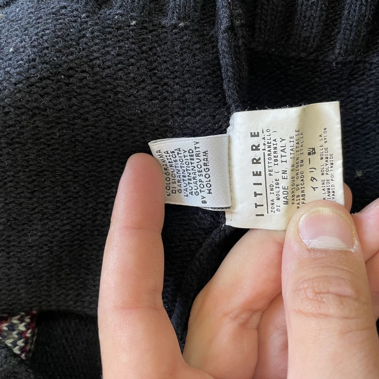 Dolce & Gabbana × Vintage DOLCE & GABBANA 90s Sweater M BIG LOG CARDIGAN TRASHED DIE Size US M / EU 48-50 / 2 - 6 Thumbnail