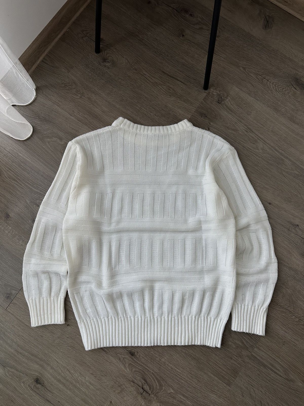 Lacoste Vintage Lacoste White Ribbed Knit Sweater Size US M / EU 48-50 / 2 - 10 Thumbnail