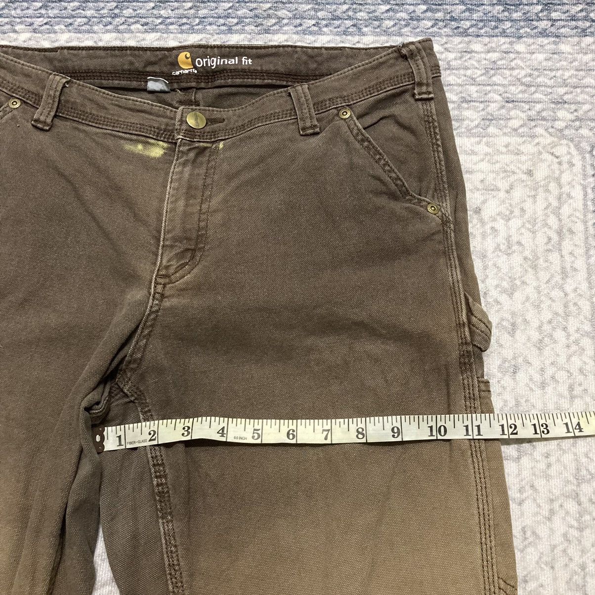 Carhartt × Carhartt Wip × Vintage Sunfaded Carhartt Brown Carpenter Pants with Some Paint Size US 32 / EU 48 - 17 Thumbnail