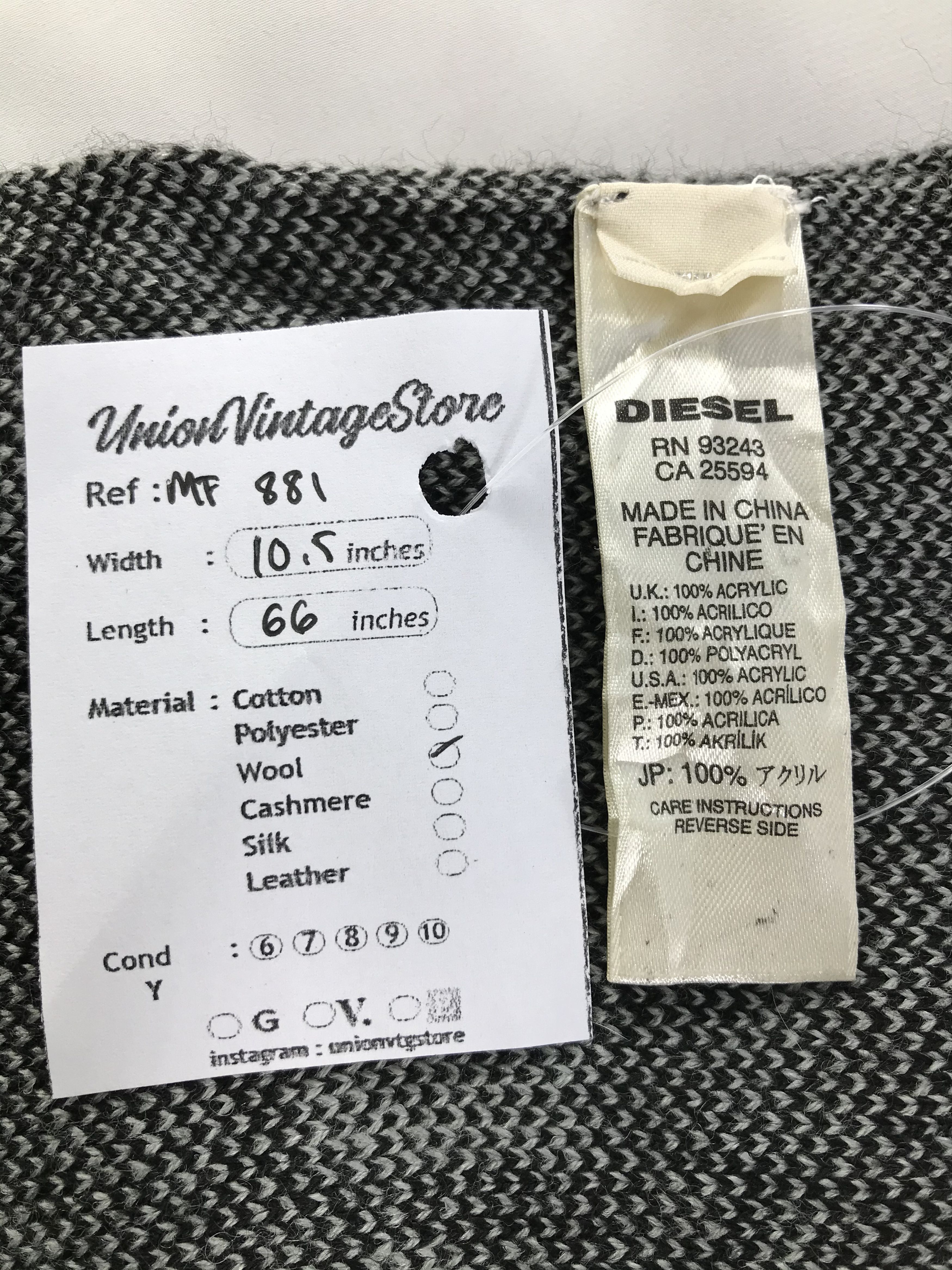Diesel Vintage Diesel Scarf/Muffler/Neckwear MF881 Size ONE SIZE - 6 Thumbnail