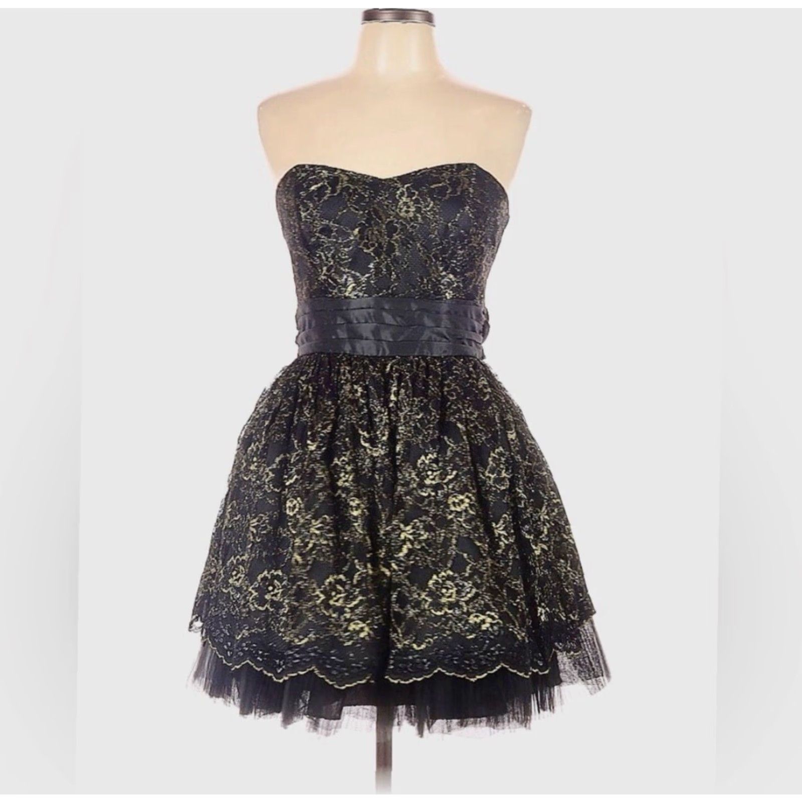 Betsey Johnson VINTAGE Betsey Johnson Dress Cocktail Mini Strapless 8 Women Black Gold Mens? Ladies? Size M / US 6-8 / IT 42-44 - 2 Thumbnail