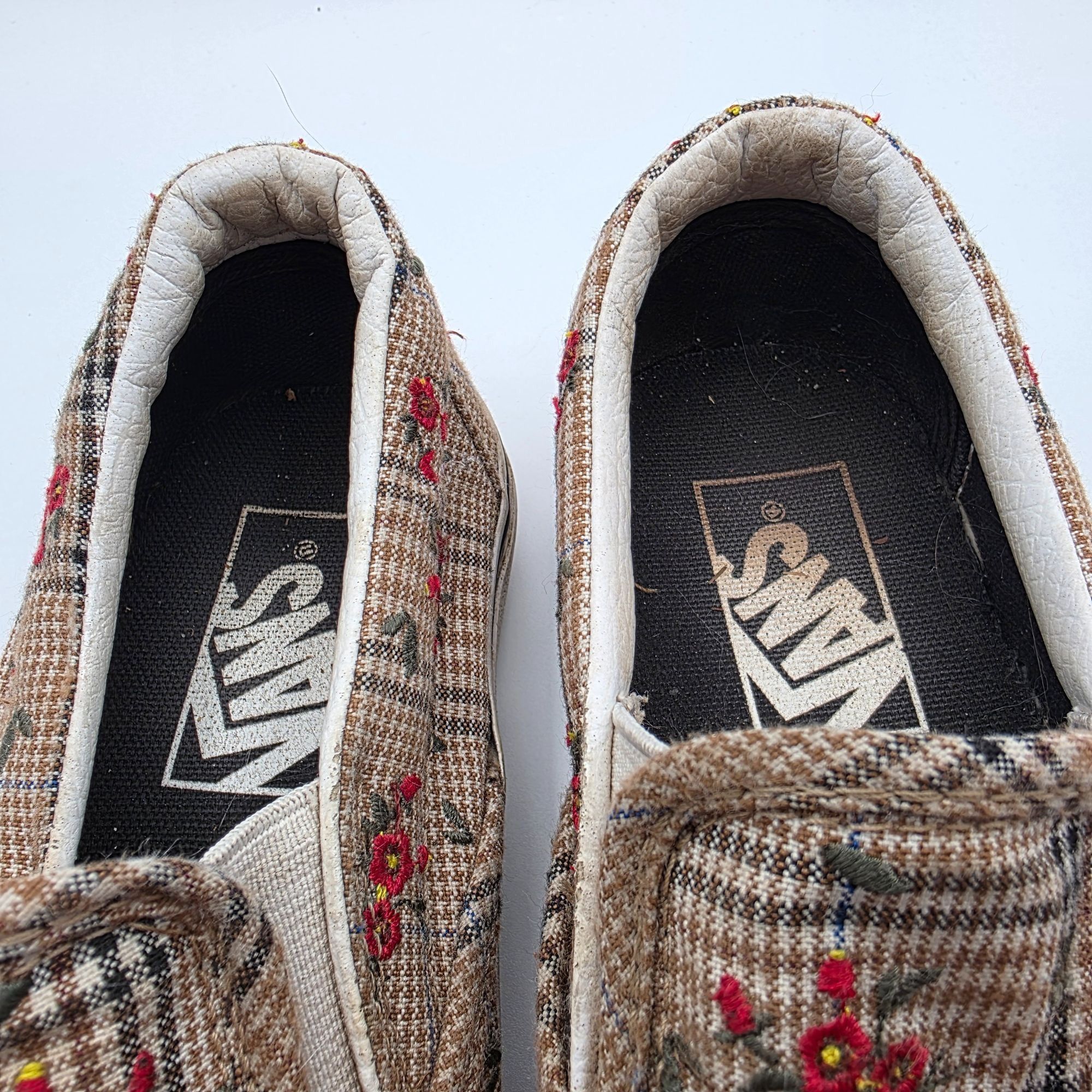 Vans Vans Classic Glen Plaid Floral Women Size 5 Slip On Shoes Ca Size US 5 / IT 35 - 9 Thumbnail