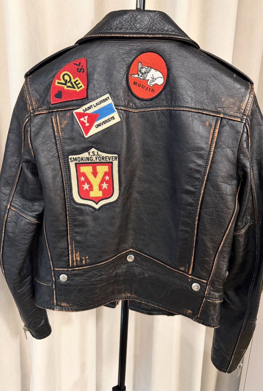 Saint Laurent Paris Saint Laurent 17FW L01 Patch Badge Motorcycle Jacket Size XS / US 0-2 / IT 36-38 - 2 Thumbnail