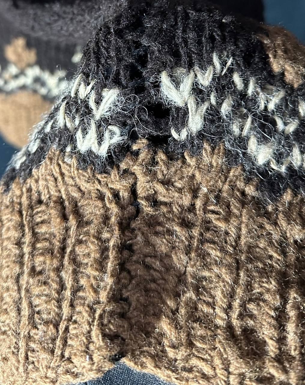 Vintage Vintage HandKnit Wool Sweater heavy winter jumper camel Size L / US 10 / IT 46 - 6 Thumbnail
