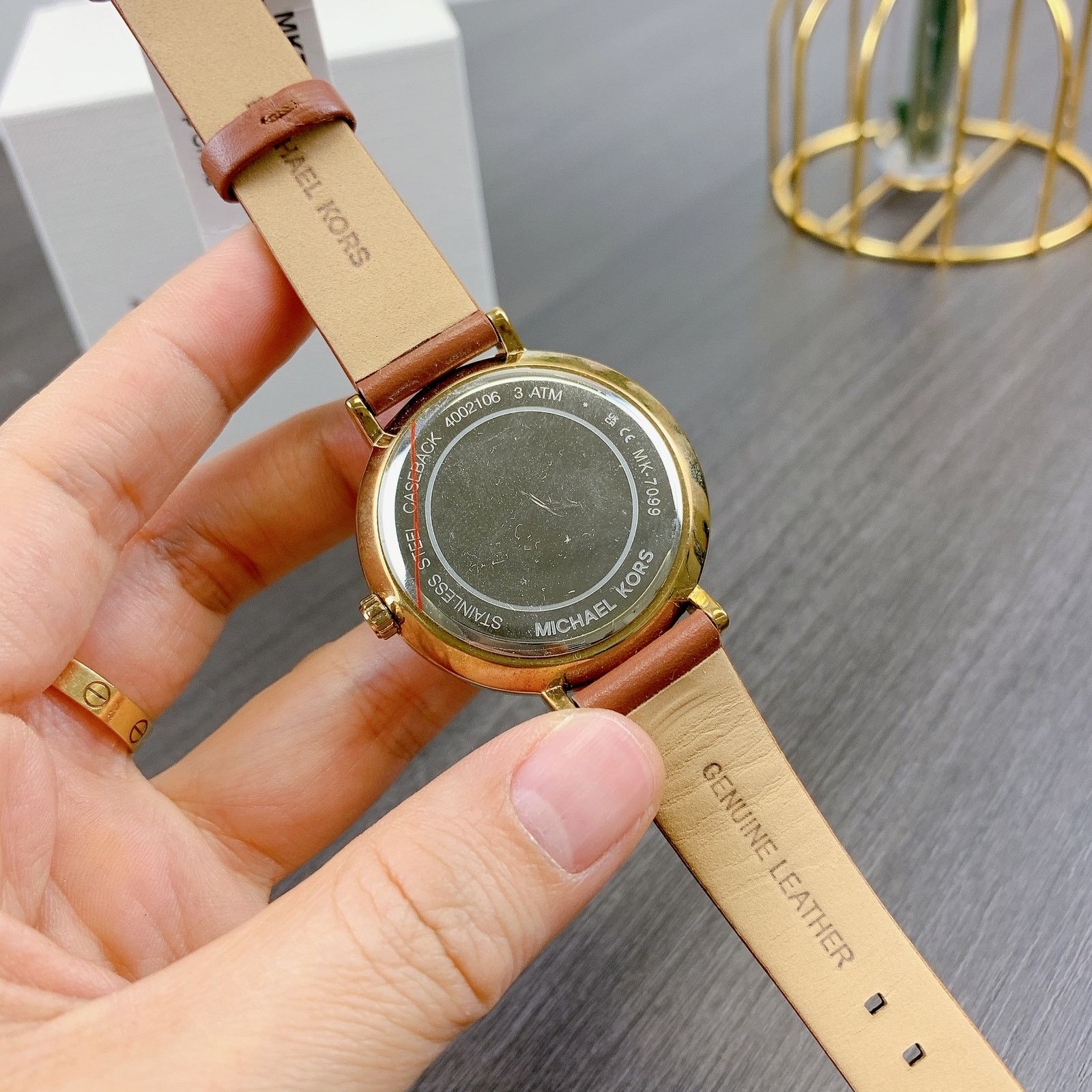 Michael Kors (IN)MICHAEL KORS MK7099 JAYNE BROWN GOLD LEATHER WATCH Size ONE SIZE - 6 Thumbnail