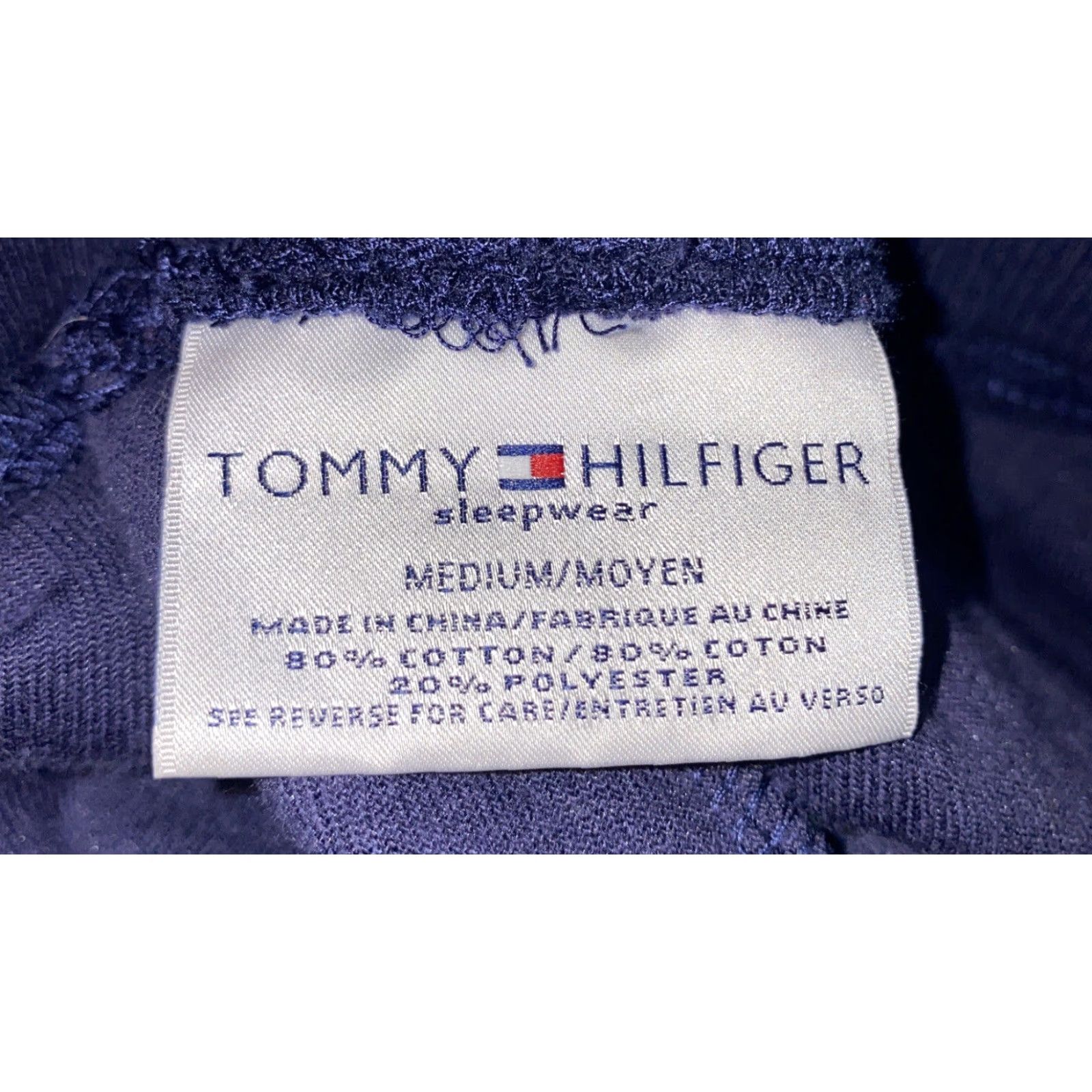 Tommy Hilfiger Tommy Hilfiger Womens Velour Sleep Suit Jacket Pants Blue M L Sleepwear, 80% Cotton 20% Polyester, Solid, Regular, Fall Winter Spring, Women Size 32" / US 10 / IT 46 - 6 Thumbnail