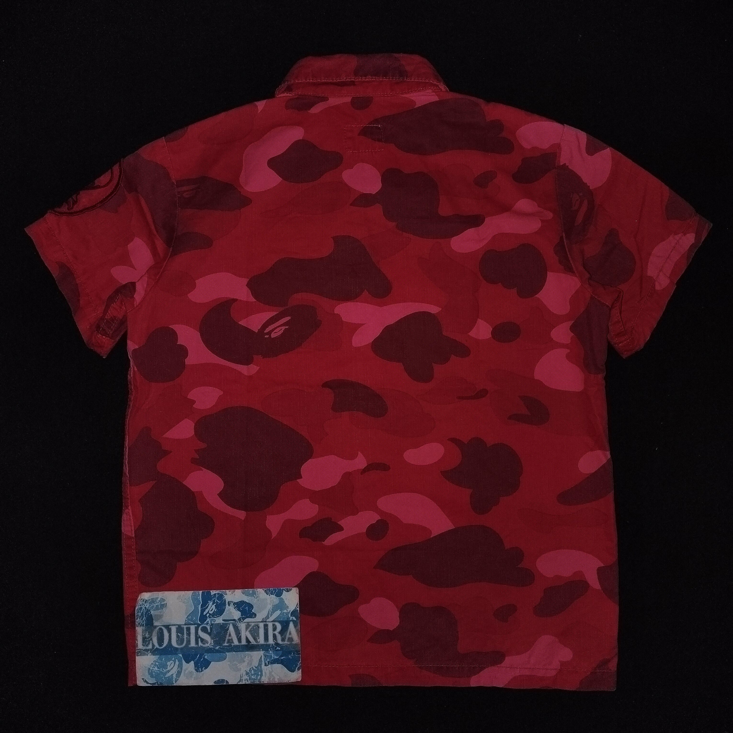 Bape 2006 Bape Kids Red Camo Militery Button Up Size US XXS / EU 40 - 5 Thumbnail