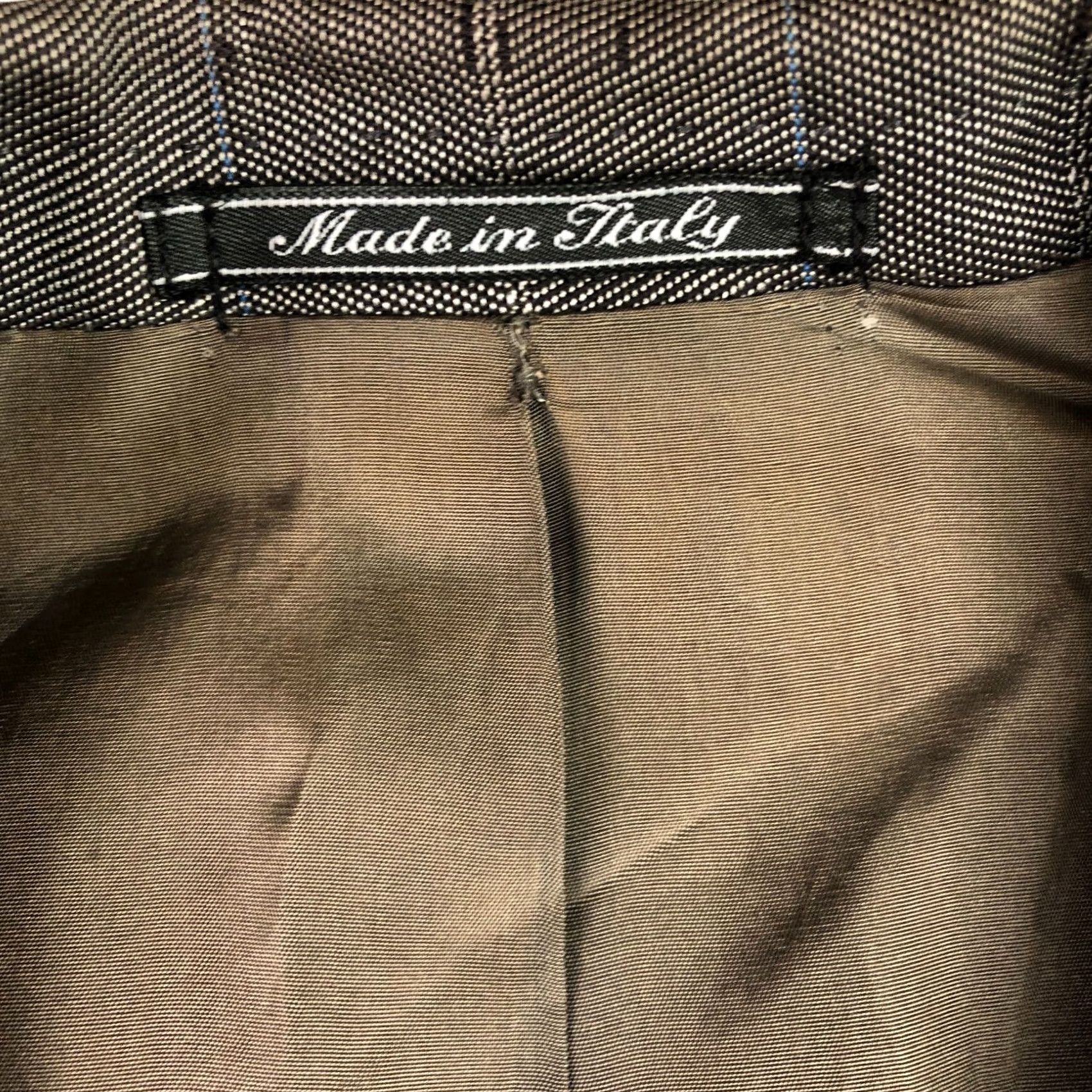 Lubiam VTG Lubiam Men's Double-Breasted Blazer/Jacket Herringbone Stripe Italy 40R Gray Silk Wool Blazer Coat Mens Modern Vintage Design Published: 40R Size 40R - 3 Thumbnail