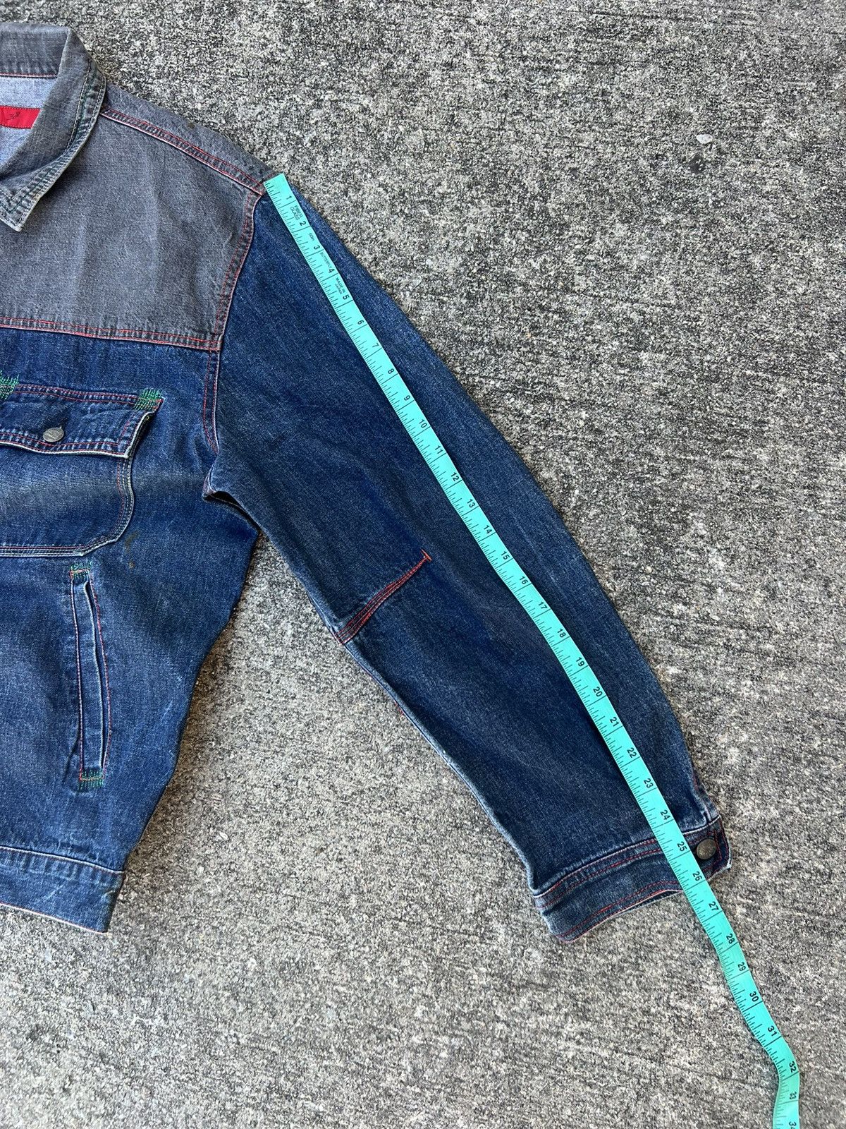Marithe + Francois Girbaud Vintage MFG Distressed Oversized Denim Jacket Size US XL / EU 56 / 4 - 4 Thumbnail