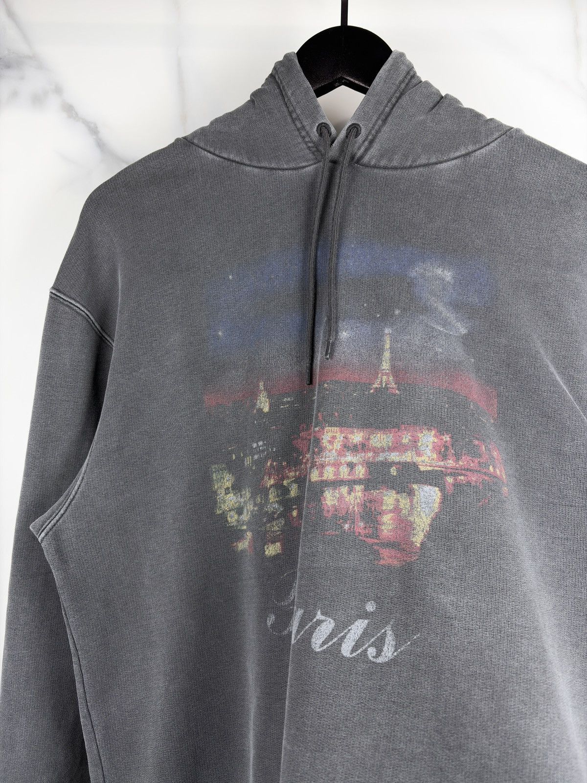 Balenciaga FW17 Balenciaga Paris Tourist Souvenir Hoodie Faded Gray Size US S / EU 44-46 / 1 - 3 Thumbnail