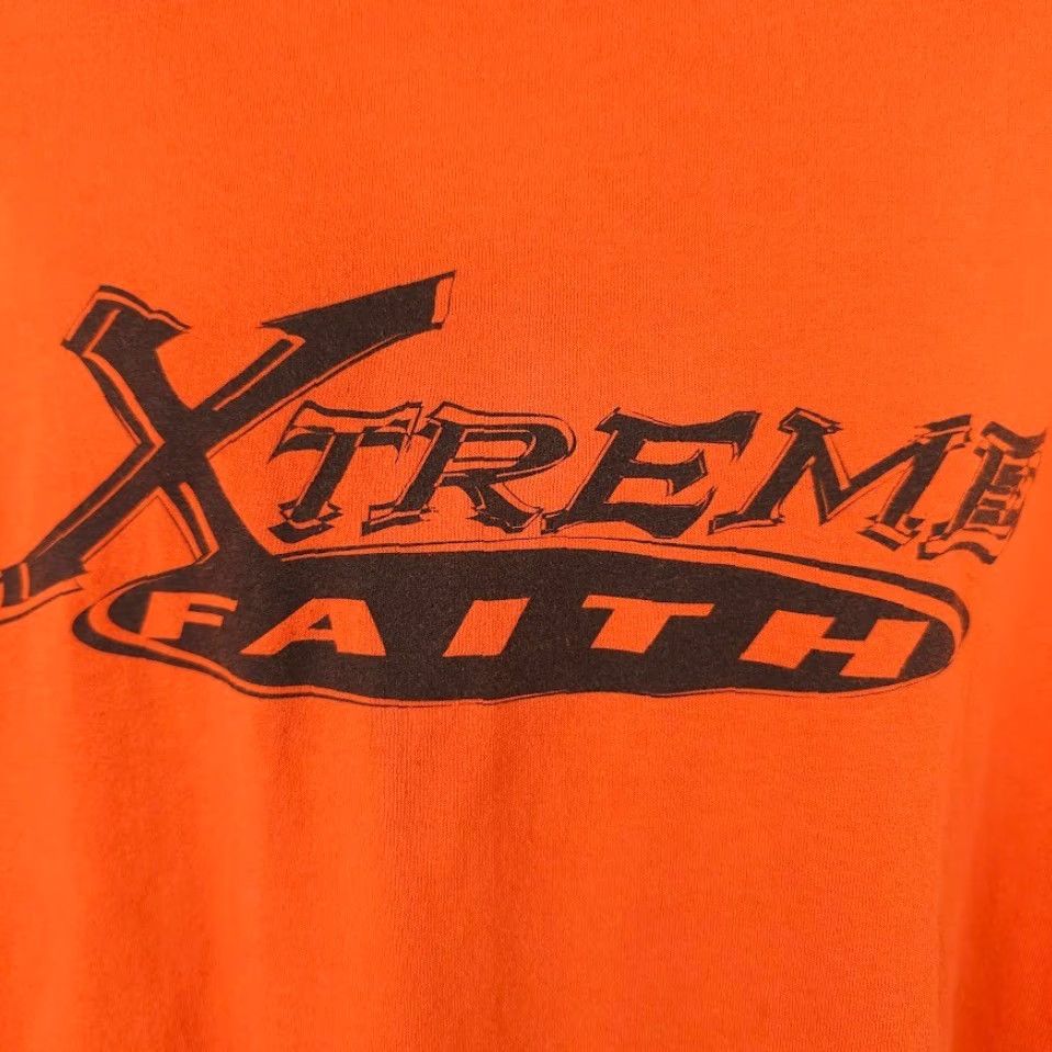 Hanes VINTAGE Hanes T Shirt Mens XL Orange 90s Xtreme Faith Bible Verse Luke Christian Crew Neck Short Sleeve Size US XL / EU 56 / 4 - 3 Thumbnail