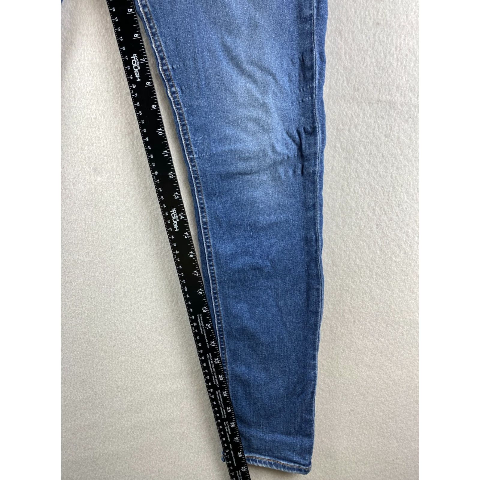 Rag & Bone rag & bone Nina Jeans Womens 30 High-Rise Skinny Stretch Denim Distressed Blue Leather Logo Embroidered Belt Loops 5-Pocket Modern Size 30" / US 8 / IT 44 - 6 Thumbnail
