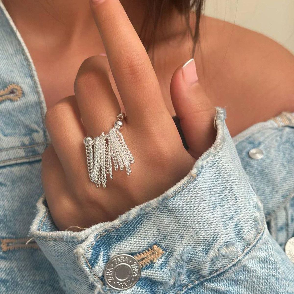 Jewelry Vibe Jewelry Rings Open Size Chrome Ring (Size 7-13) Size ONE SIZE - 1 Thumbnail
