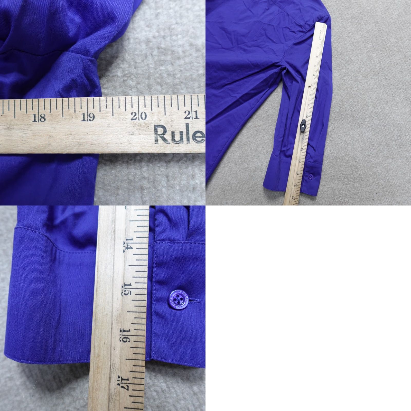 Escada Escada Shirt Womens Medium Blue Tuxedo Ruffles 3/4 Sleeve Cotton Blend Button-Up Size M / US 6-8 / IT 42-44 - 8 Thumbnail