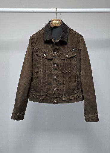 Tom Ford o1sm1stk0824 Contrast Collar Trucker Jacket in Brown Size US XL / EU 56 / 4 - 1 Thumbnail