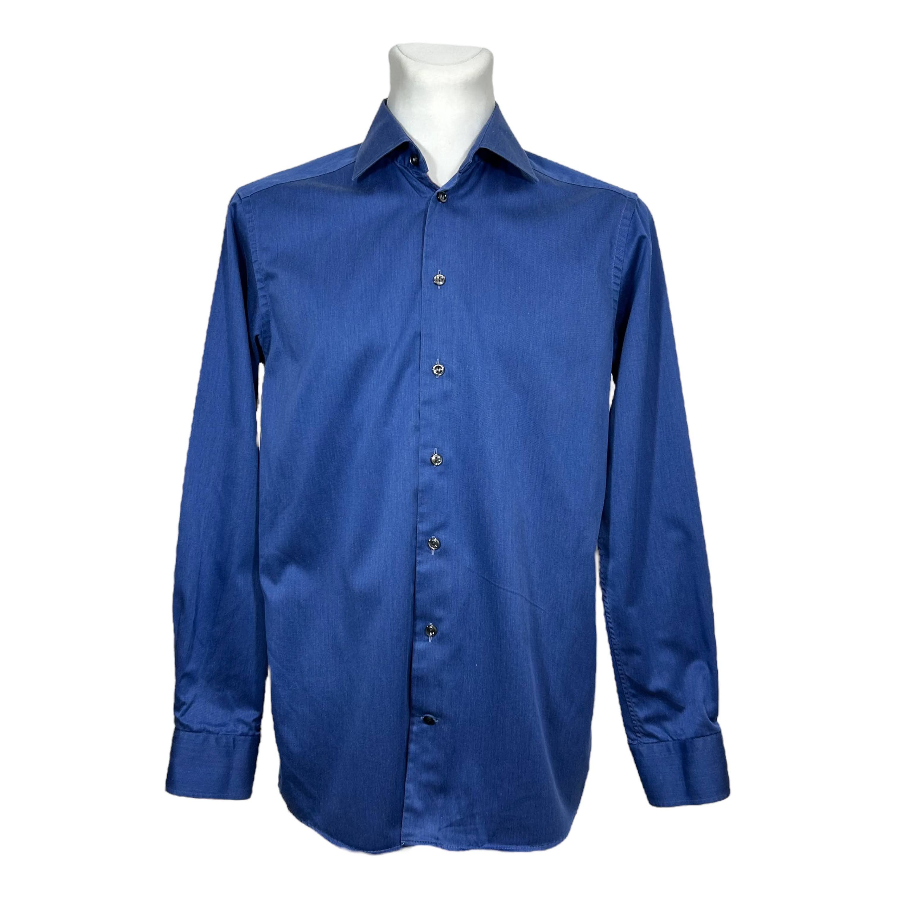 Eton Eton Contemporary Fit Cambridge Cotton Blue Shirt 15.5 Size 38R - 1 Thumbnail