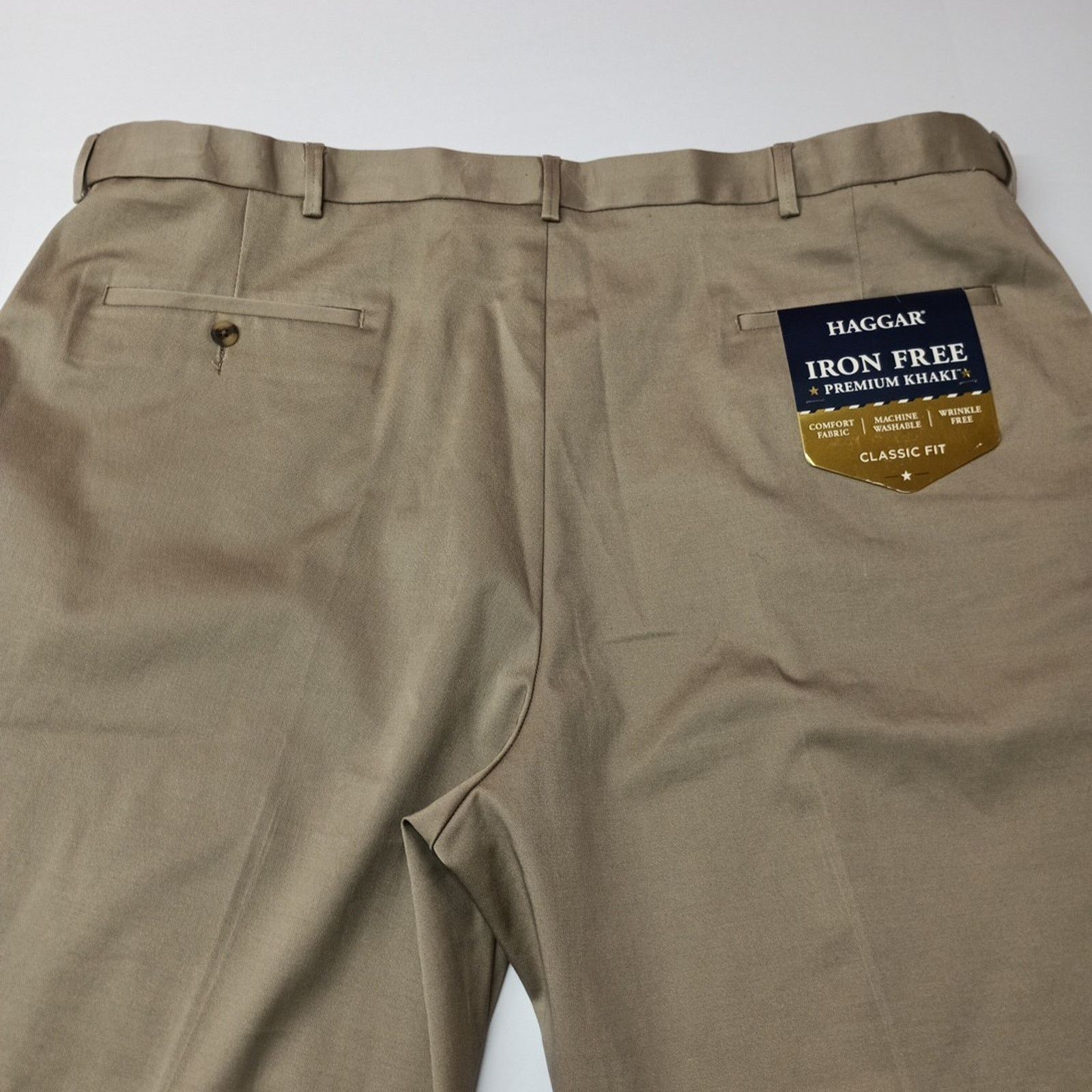 Haggar Haggar Premium Iron Free Khakis Mens 46x29 Beige Classic Fit Size US 44 / EU 60 - 6 Thumbnail