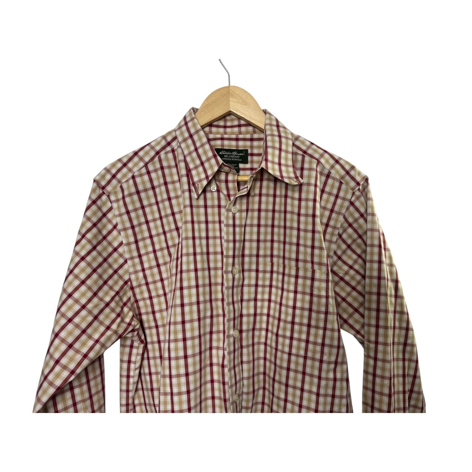 Eddie Bauer Eddie Bauer Red & Tan Relaxed Fit Button-Up Shirt Medium Size US M / EU 48-50 / 2 - 2 Thumbnail