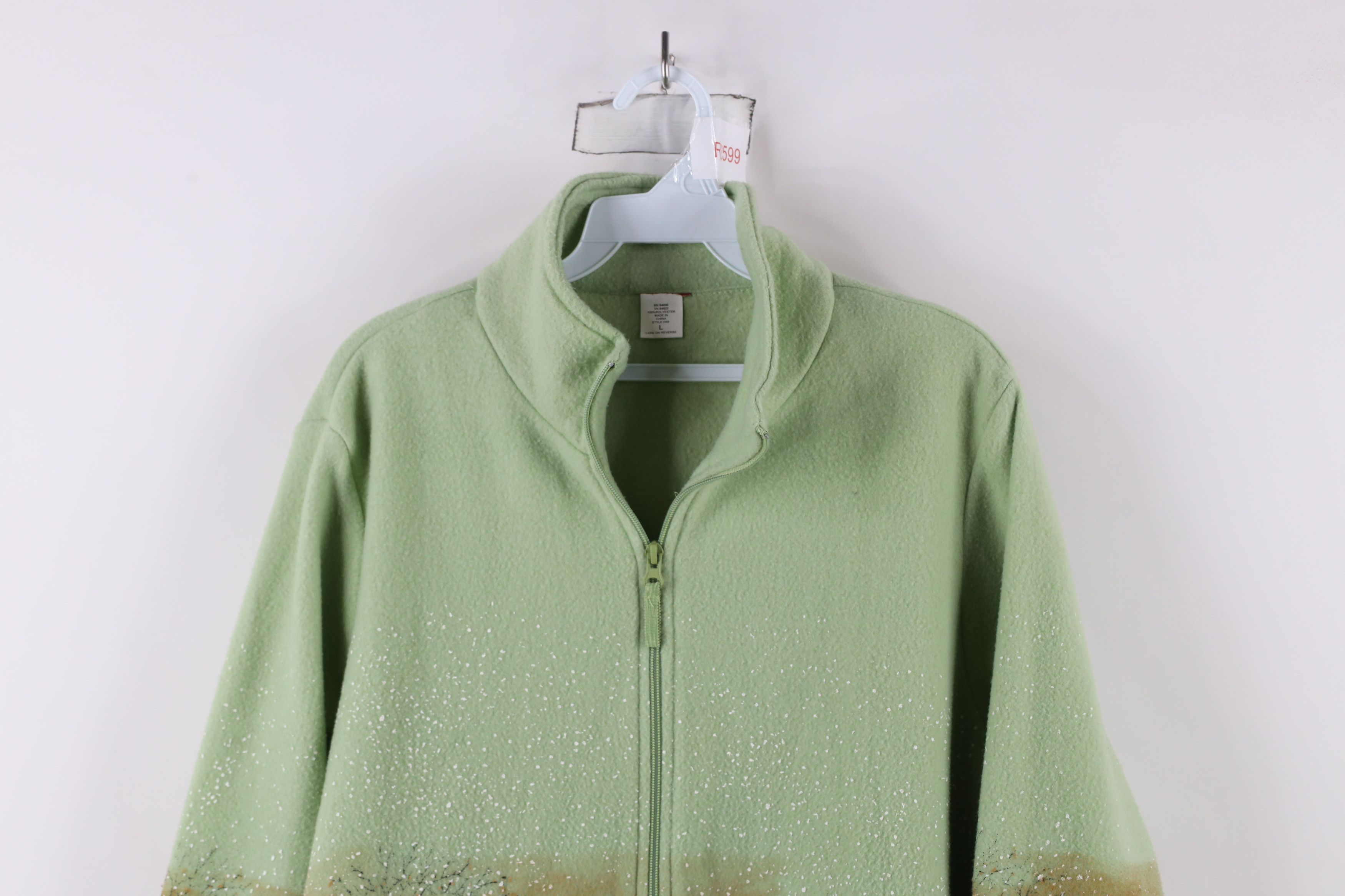 Vintage Vintage 90s Streetwear Print Christmas Horse Fleece Jacket Size L / US 10 / IT 46 - 2 Thumbnail