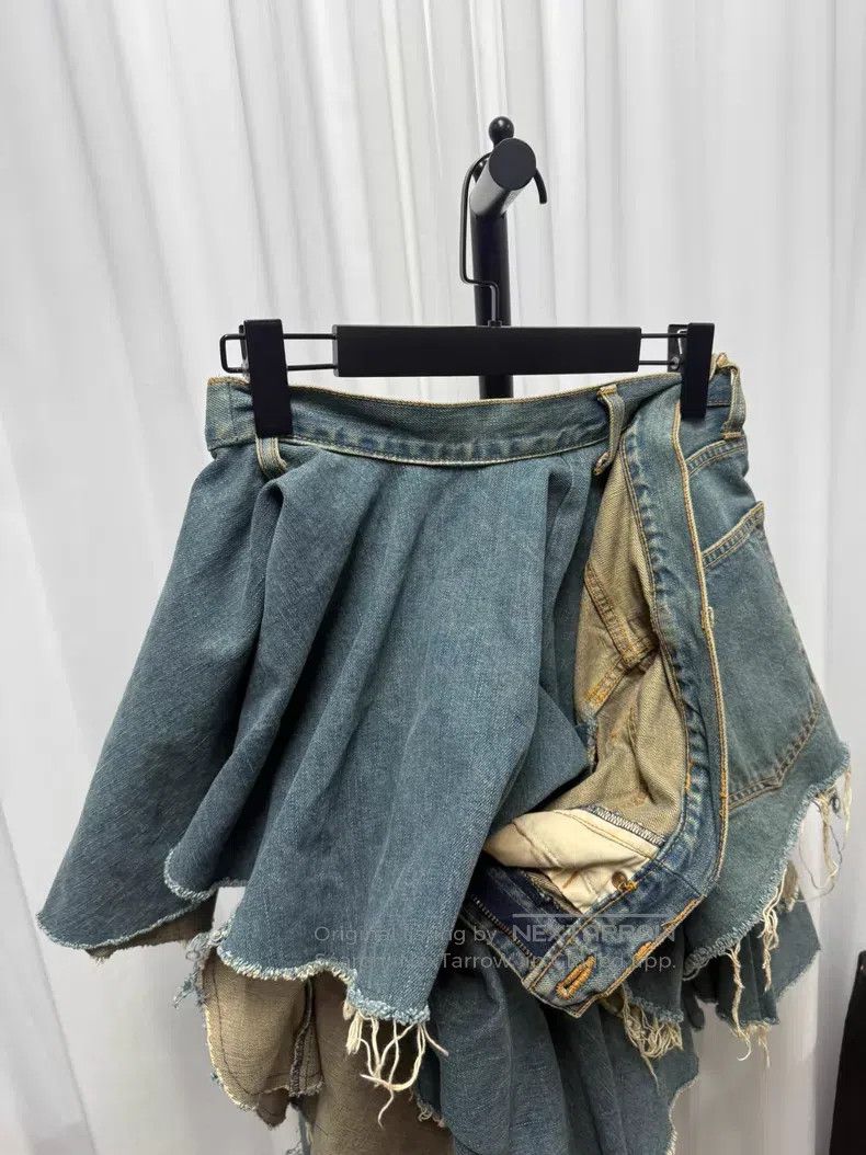 Junya Watanabe JUNYA WATANABE size M Ruffled Washed Denim Heavy Duty Skirt Size 25" / US 0 / IT 36 - 5 Thumbnail