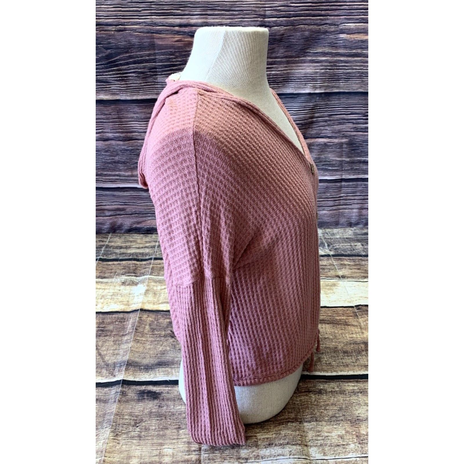 Pinko JOLIE Pullover Cropped Sweater Top Woman's Size M Peachy Pink Long Sleeve V-Neck Casual Shirt Womens Size M / US 6-8 / IT 42-44 - 2 Thumbnail