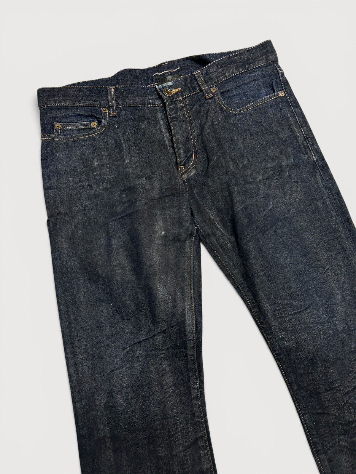Saint Laurent Paris FW2016 D02 Indigo Waxed Denim Size US 32 / EU 48 - 3 Thumbnail