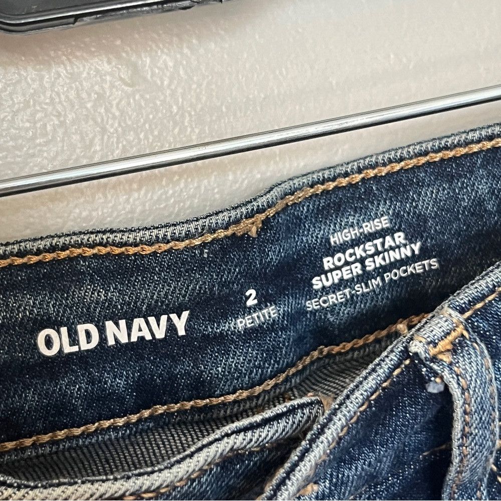 Old Navy Old Navy High Rise Rockstar Super Skinny Jeans Blue XS 2 Size 23" - 4 Thumbnail