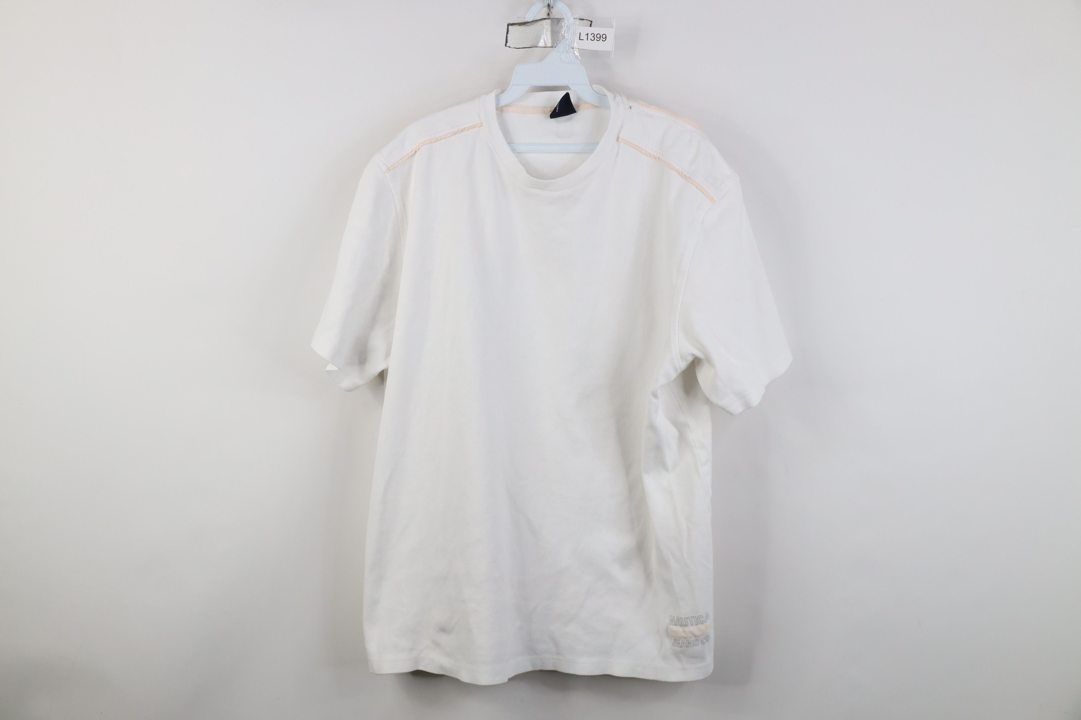Nautica Vintage 90s Nautica Heavy Cotton Ribbed Knit T-Shirt White Size US XL / EU 56 / 4 - 1 Thumbnail