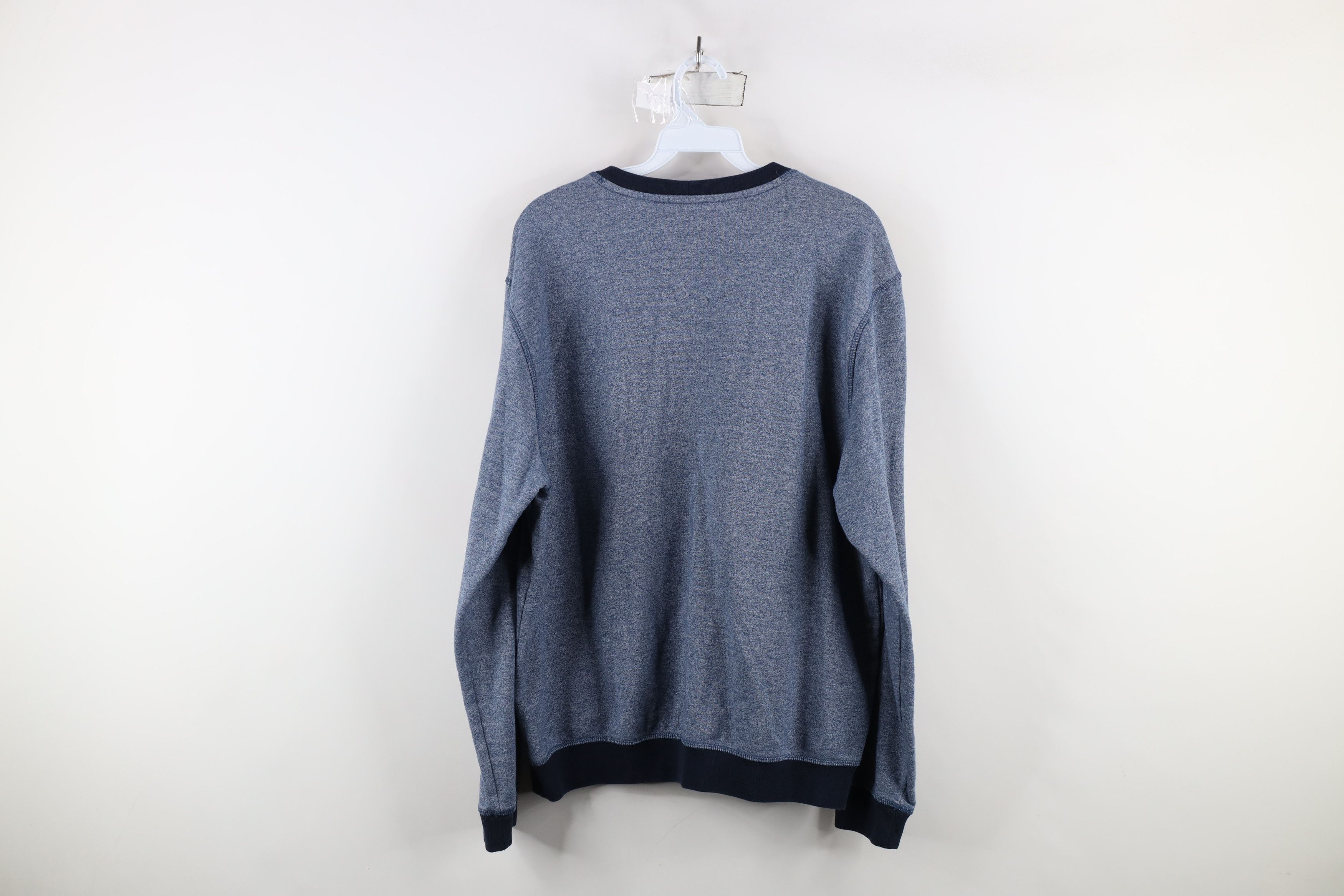 Vintage Vintage 90s Streetwear Double V Crewneck Sweatshirt Blue Size US XL / EU 56 / 4 - 11 Thumbnail